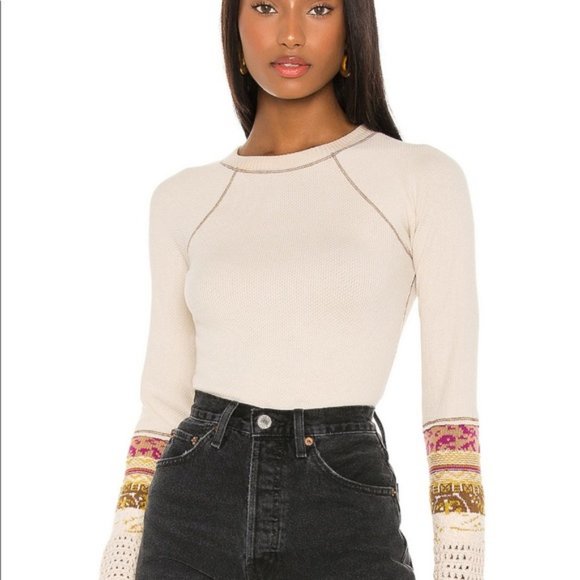 Free People - In the Mix Cuff Top - Small - NWT - Picture 1 of 6
